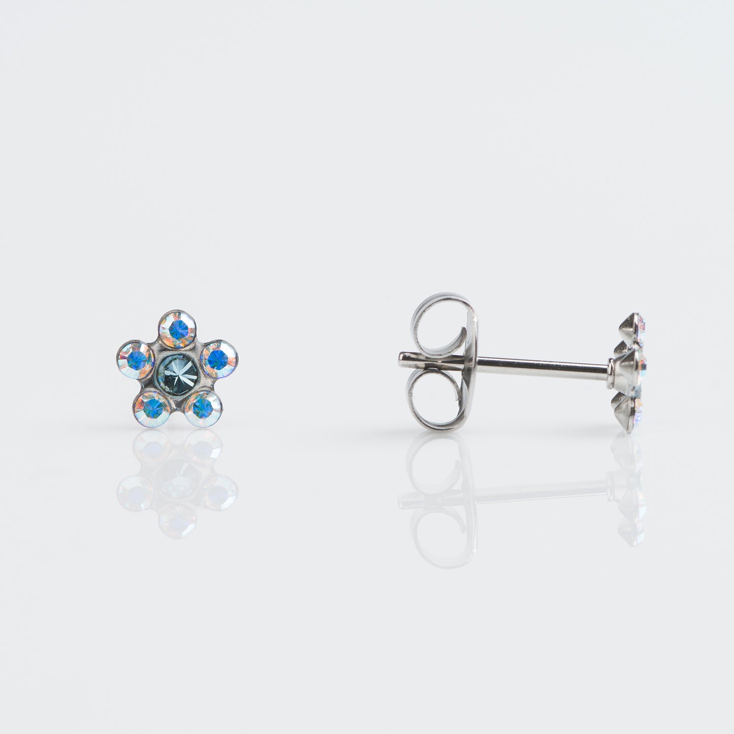 Sensitive by STUDEX® Daisy Ab Crystal & Aquamarine -Black Box