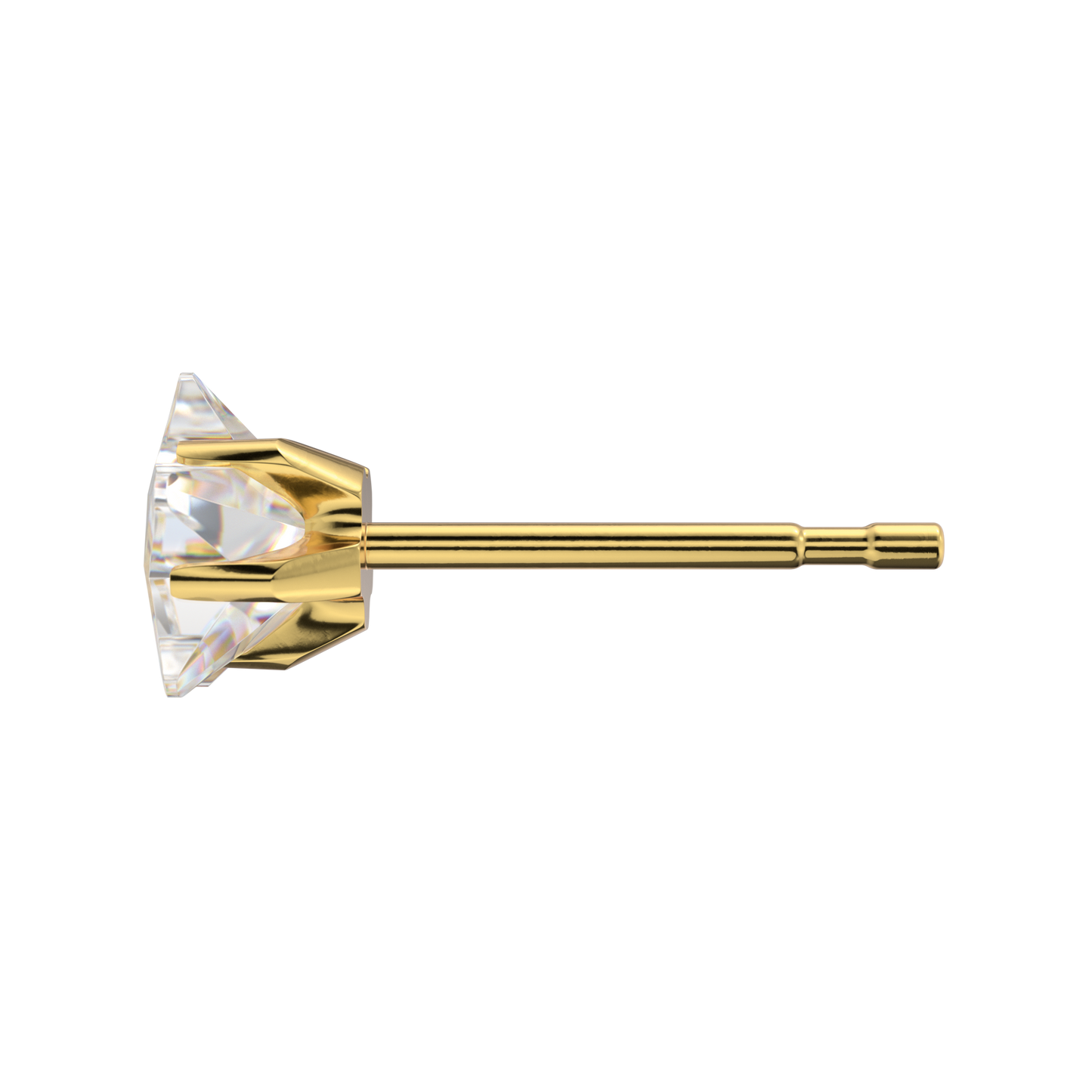 Sensitive by STUDEX® Prong Setting Cubic Zirconia Star Cut Tube Cube