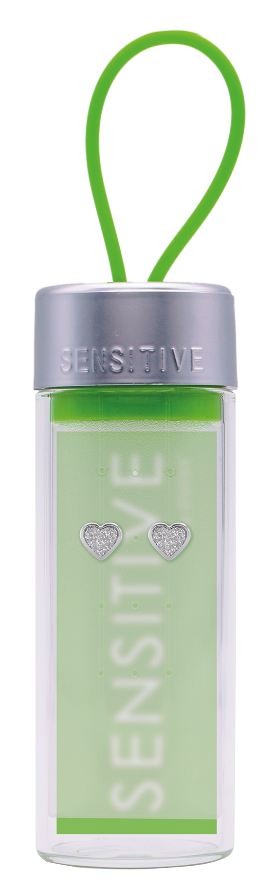 Sensitive by STUDEX®  Glitter White Heart Tube Cube