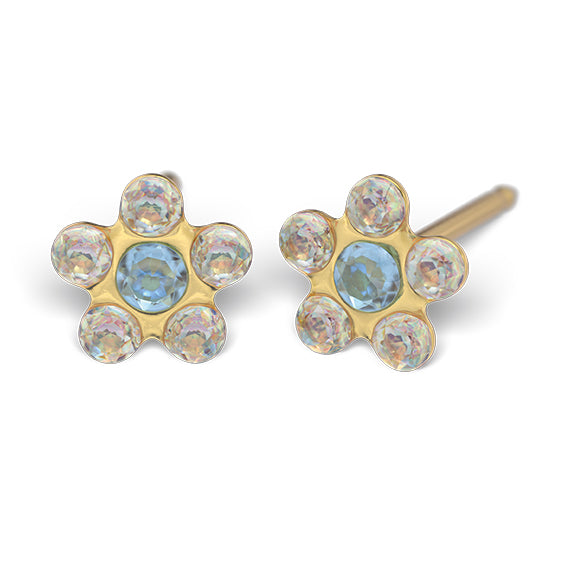 Sensitive by STUDEX® Daisy Ab Crystal & Aquamarine -Black Box